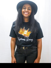 Load image into Gallery viewer, &quot;Righteous living drip&quot; T-shirt (black) (gray)
